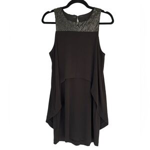 𝅺BCBGENERATION Black Sleeveless Laser Cut Midi Dress
